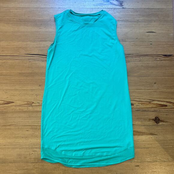 Athleta Dresses & Skirts - Athleta green sheer bottom hem tank athletic not lined dress SIZE MT‎